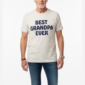 Best Grandpa Ever White Short Sleeve Crew Neck Cotton T-Shirt